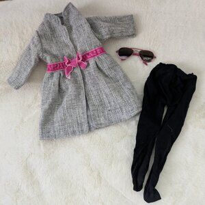 OG Coat Dress with Tights & Sunglasses